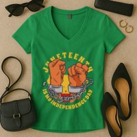 Juneteenth Is My Independence Day Black Pride Women's V-Neck T-Shirt