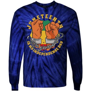 Juneteenth Is My Independence Day Black Pride Tie-Dye Long Sleeve Shirt