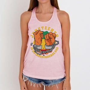 Juneteenth Is My Independence Day Black Pride Women's Knotted Racerback Tank