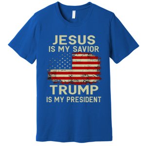 Jesus Is My Savior Trump Is My President Premium T-Shirt