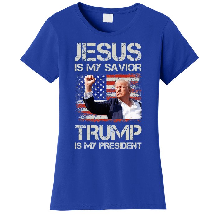 Jesus Is My Savior Trump Is My President Women's T-Shirt