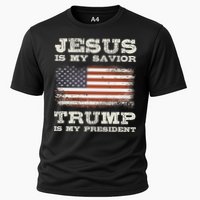 Jesus Is My Savior Trump Is My President Cooling Performance Crew T-Shirt