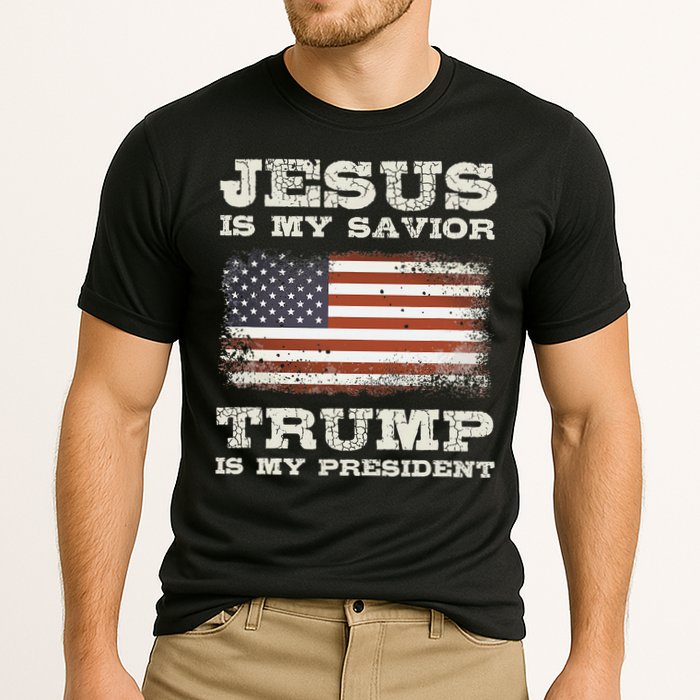 Jesus Is My Savior Trump Is My President Cooling Performance Crew T-Shirt
