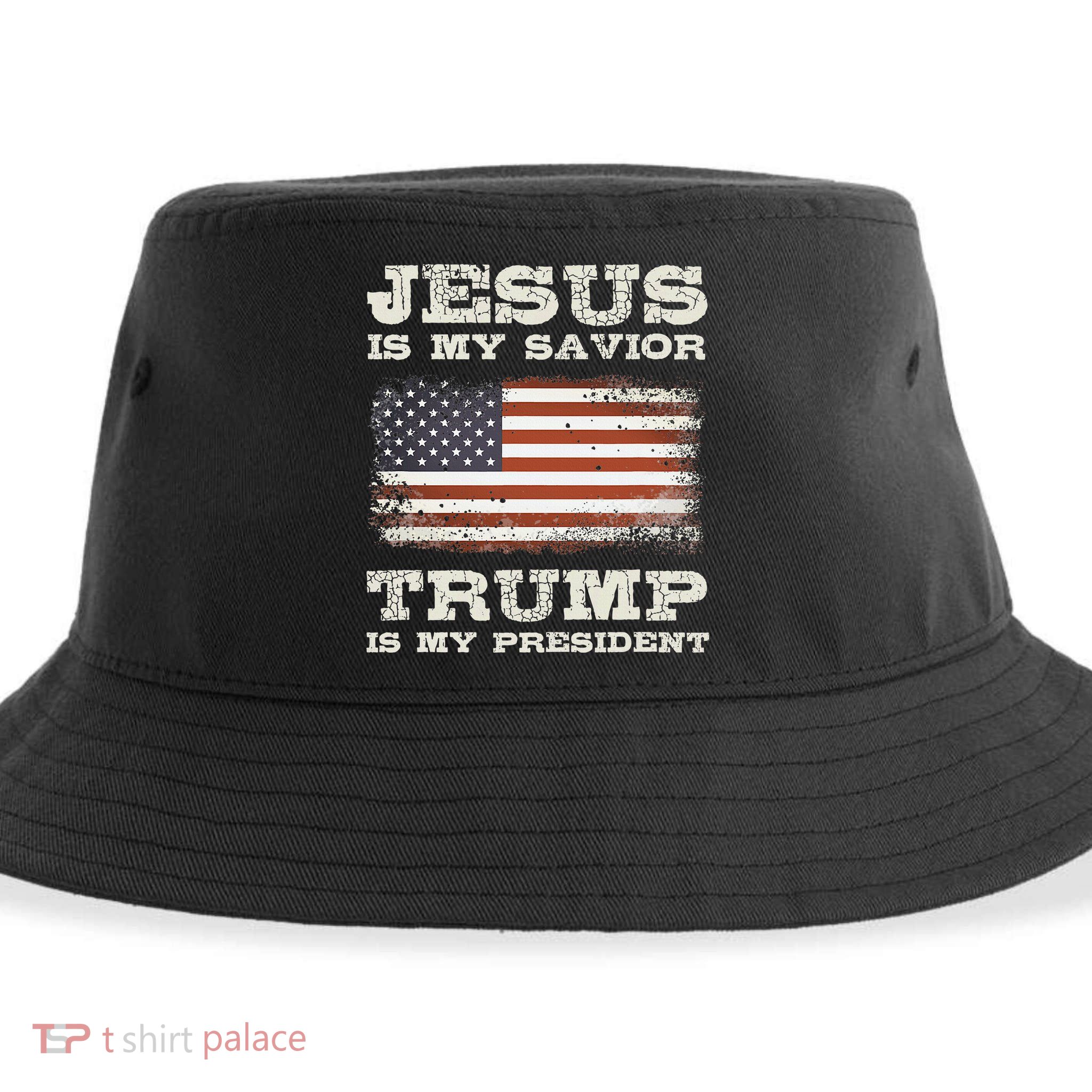 Jesus Is My Savior Trump Is My President Sustainable Bucket Hat