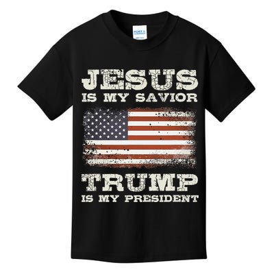 Jesus Is My Savior Trump Is My President Kids T-Shirt