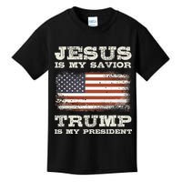 Jesus Is My Savior Trump Is My President Kids T-Shirt
