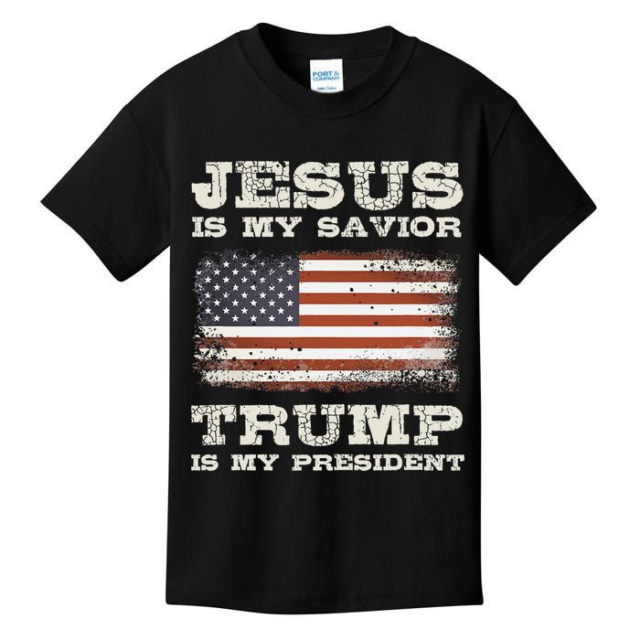 Jesus Is My Savior Trump Is My President Kids T-Shirt