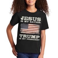 Jesus Is My Savior Trump Is My President Kids T-Shirt