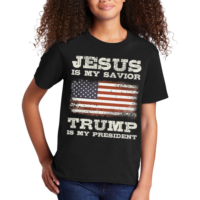 Jesus Is My Savior Trump Is My President Kids T-Shirt