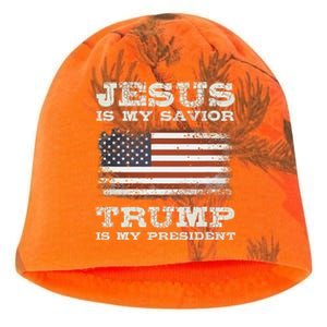 Jesus Is My Savior Trump Is My President Kati - Camo Knit Beanie