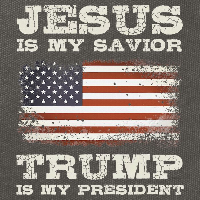 Jesus Is My Savior Trump Is My President Cotton Canvas Backpack