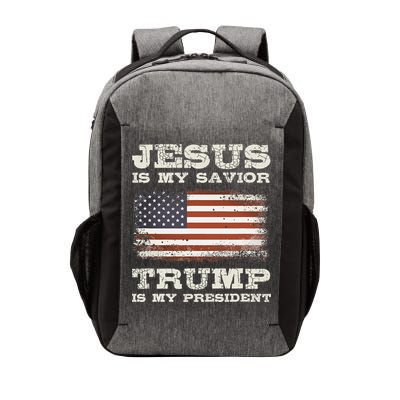 Jesus Is My Savior Trump Is My President Vector Backpack