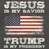Jesus Is My Savior Trump Is My President Vector Backpack