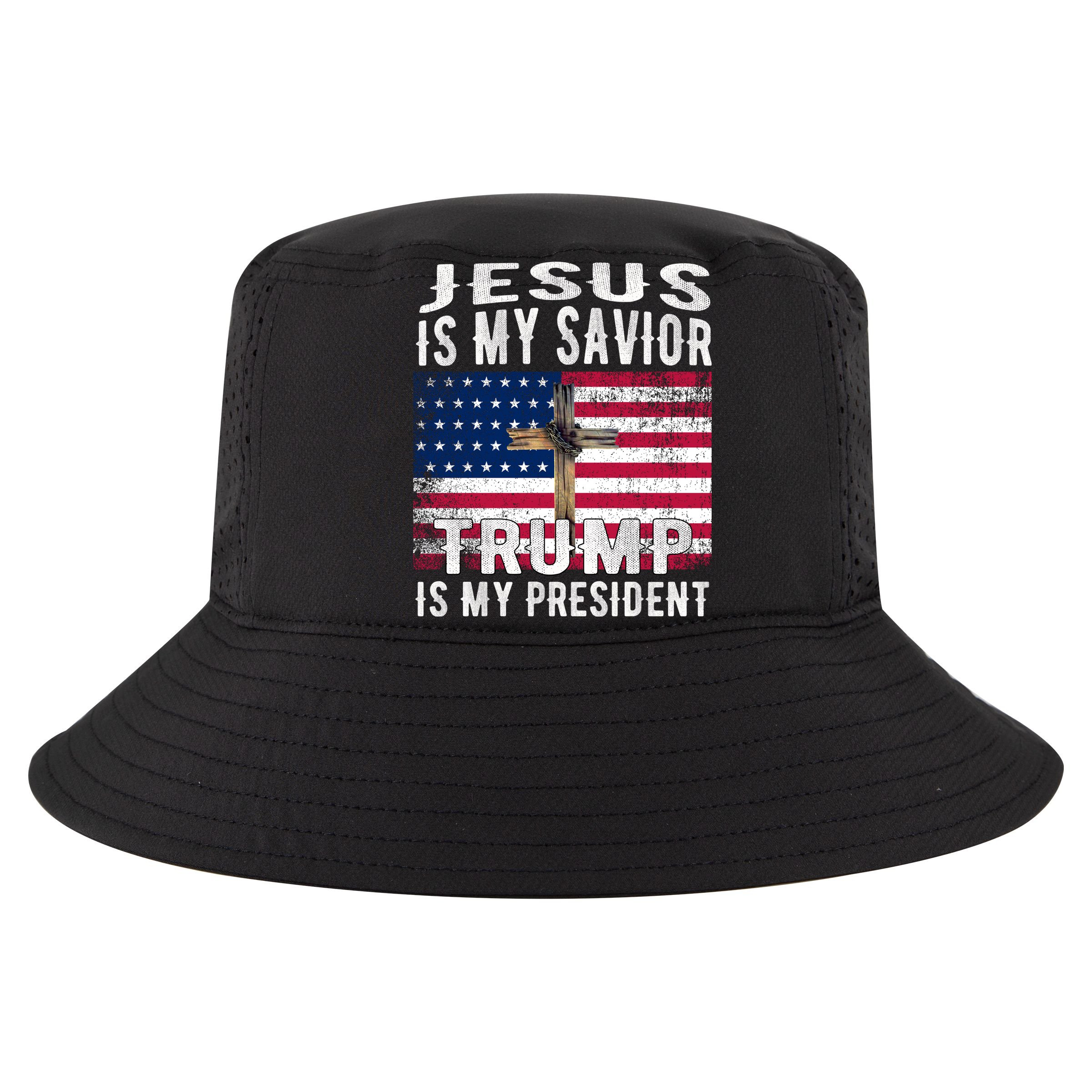 Jesus Is My Savior Trump Is My President American Flag 16 in Basic Backpack