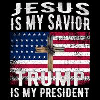 Jesus Is My Savior Trump Is My President American Flag 16 in Basic Backpack