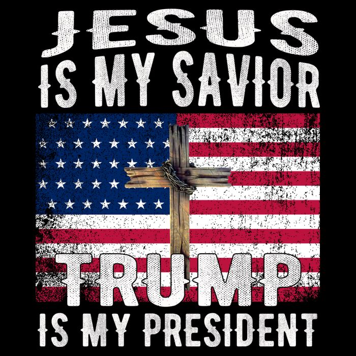 Jesus Is My Savior Trump Is My President American Flag 16 in Basic Backpack