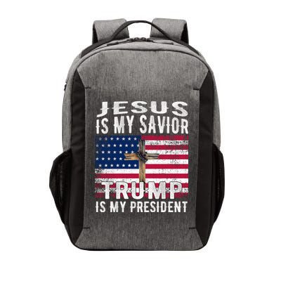 Jesus Is My Savior Trump Is My President American Flag Vector Backpack