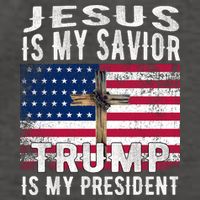 Jesus Is My Savior Trump Is My President American Flag Vector Backpack