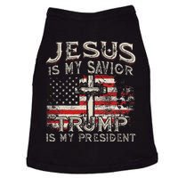 Jesus Is My Savior Trump Is My President American Flag Doggie Tank