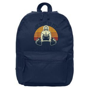 Jesus Is My Spotter Christian Great Gift Weightlifting Gym Gymmer 16 in Basic Backpack