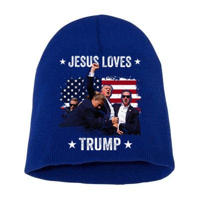 Jesus Is My Savior Trump Is My President Short Acrylic Beanie