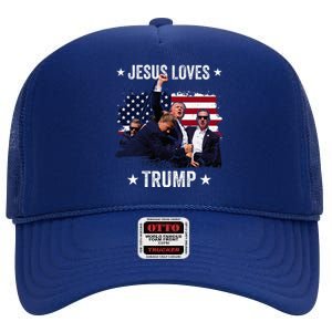 Jesus Is My Savior Trump Is My President High Crown Mesh Back Trucker Hat