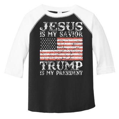 Jesus Is My Savior Trump Is My President 2020 Toddler Fine Jersey T-Shirt