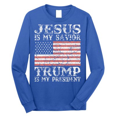 Jesus Is My Savior Trump Is My President 2020 Long Sleeve Shirt