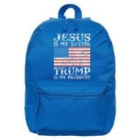 Jesus Is My Savior Trump Is My President 2020 16 in Basic Backpack