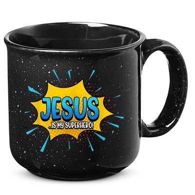 Jesus Is My Superhero God Christian Church 15oz Campfire Ceramic Mug