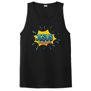 Jesus Is My Superhero God Christian Church PosiCharge Competitor Tank