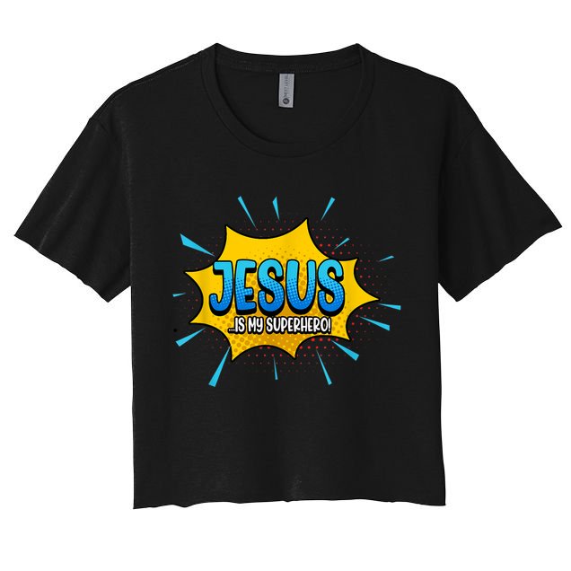 Jesus Is My Superhero God Christian Church Crop Top