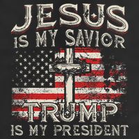 Jesus Is My Savior Trump Is My President American Flag 11oz C Handle Ceramic Mug