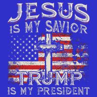 Jesus Is My Savior Trump Is My President American Flag 16 in Basic Backpack