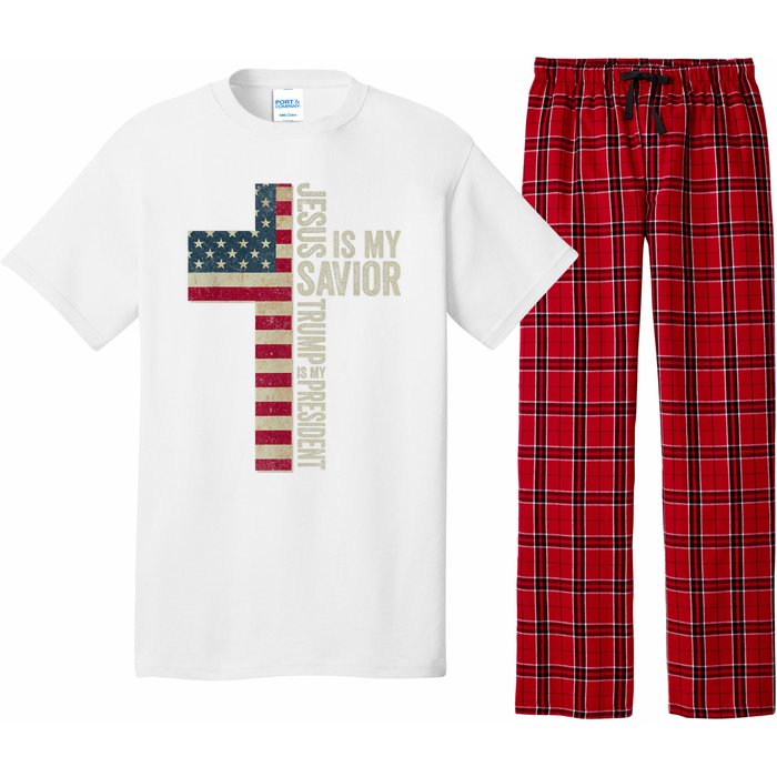 Jesus Is My Savior Trump Is My President Trump 2024 Election Pajama Set