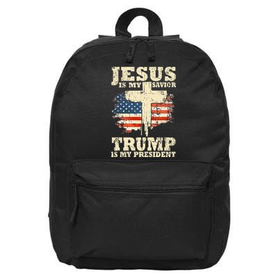 Jesus Is My Savior Trump Is My President Trump Supporter 16 in Basic Backpack