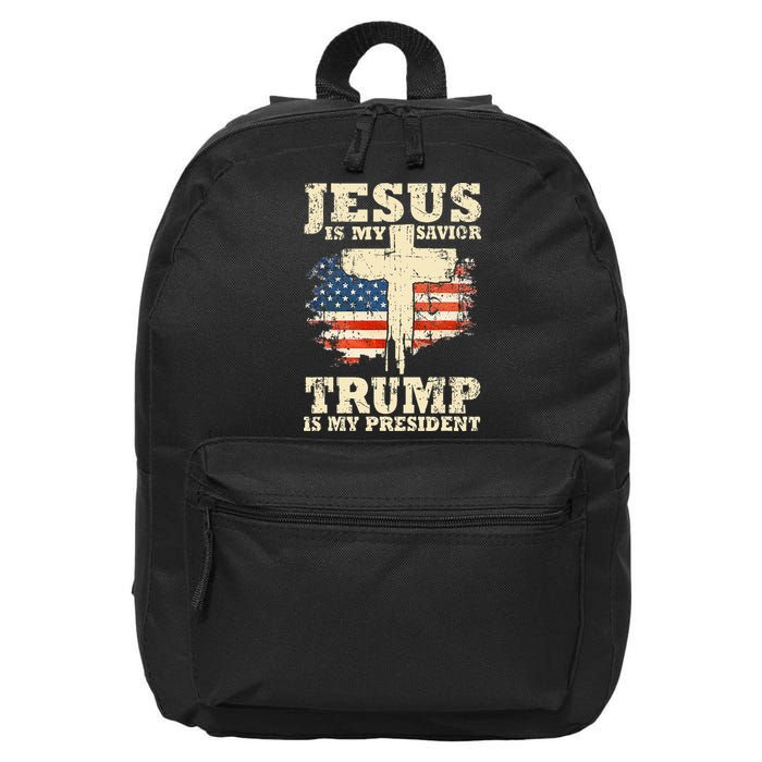 Jesus Is My Savior Trump Is My President Trump Supporter 16 in Basic Backpack