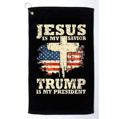 Jesus Is My Savior Trump Is My President Trump Supporter Golf Towel