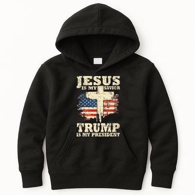 Jesus Is My Savior Trump Is My President Trump Supporter Kids Hoodie