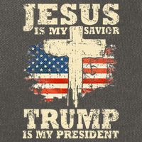 Jesus Is My Savior Trump Is My President Trump Supporter Cotton Canvas Backpack