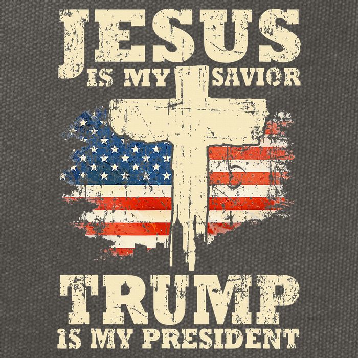 Jesus Is My Savior Trump Is My President Trump Supporter Cotton Canvas Backpack