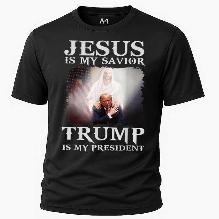 Jesus Is My Savior Trump Is My President Cooling Performance Crew T-Shirt