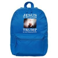 Jesus Is My Savior Trump Is My President 16 in Basic Backpack