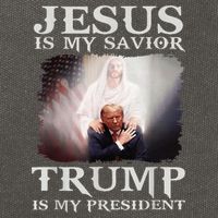 Jesus Is My Savior Trump Is My President Cotton Canvas Backpack