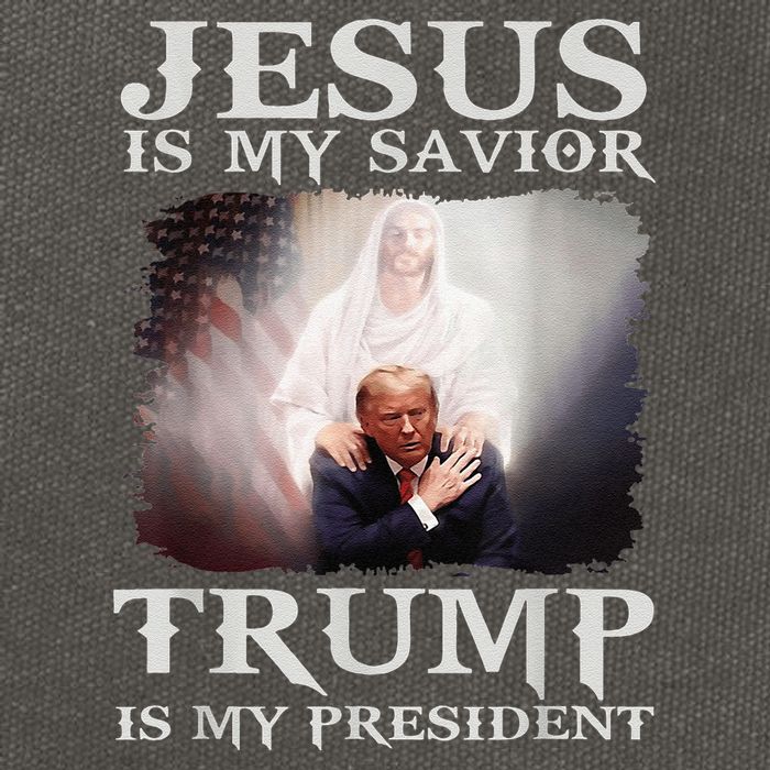 Jesus Is My Savior Trump Is My President Cotton Canvas Backpack