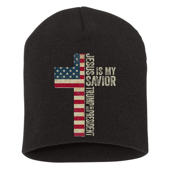 Jesus Is My Savior Trump Is My President Trump 2024 Election Short Acrylic Beanie