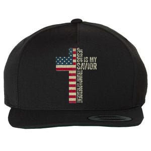 Jesus Is My Savior Trump Is My President Trump 2024 Election Wool Snapback Cap