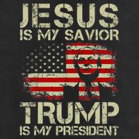 Jesus Is My Savior Trump Is My President Trump 2024 USA Flag Cool Comfort Performance Bucket Hat