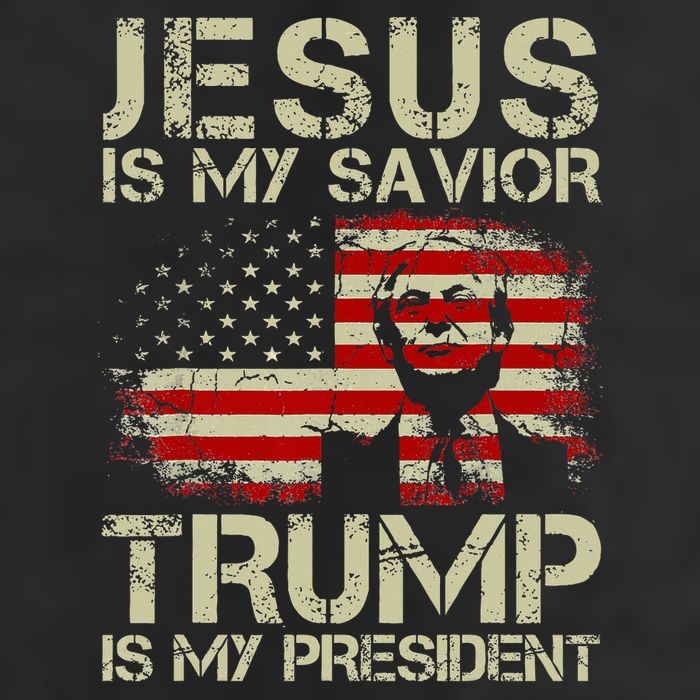 Jesus Is My Savior Trump Is My President Trump 2024 USA Flag Cool Comfort Performance Bucket Hat