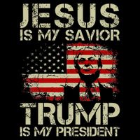 Jesus Is My Savior Trump Is My President Trump 2024 USA Flag T-Shirt